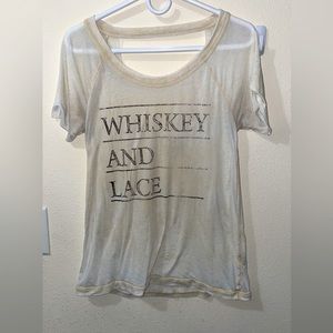 Chaser cream tee with keyhole back. Size small